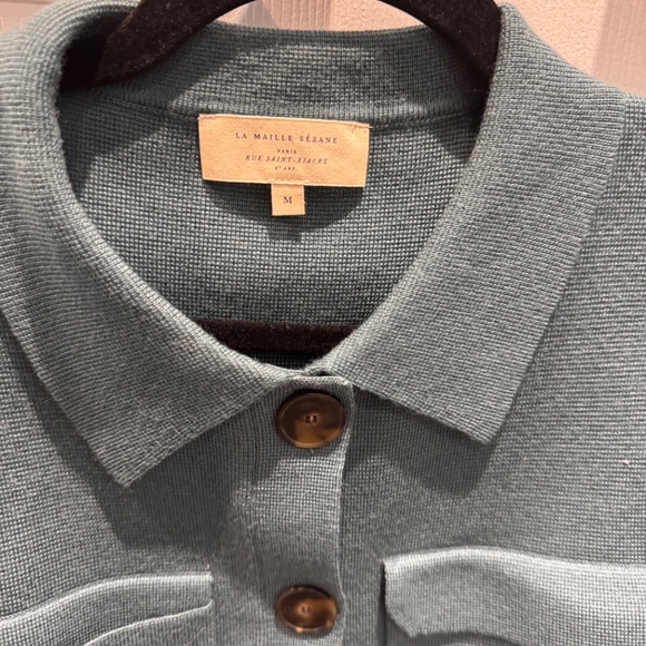 Sezane Betty Cardigan in sage - Picture 2 of 5